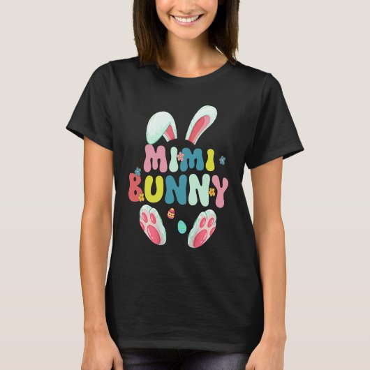 Groovy Mimi Bunny Cute Matching Family Easter Tシャツ (正面)