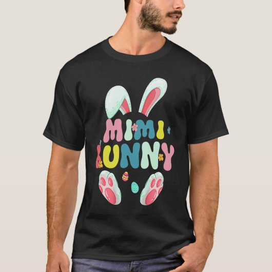 Groovy Mimi Bunny Cute Matching Family Easter Tシャツ (正面)