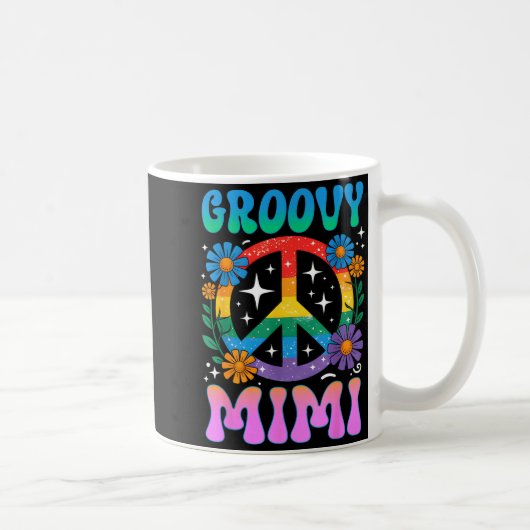 Groovy Mimi Floral Hipe Funny Mother's Day Mom Wom コーヒーマグカップ (右)