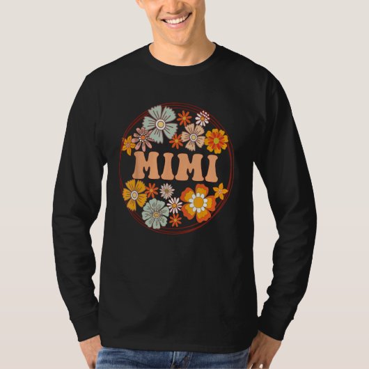 Groovy Mimi Retro Flowers Women Mother s Day Grand Tシャツ (正面)