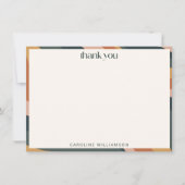 Groovy Modern Earth Tone Wavy Stripe Personalized サンキューカード (正面)