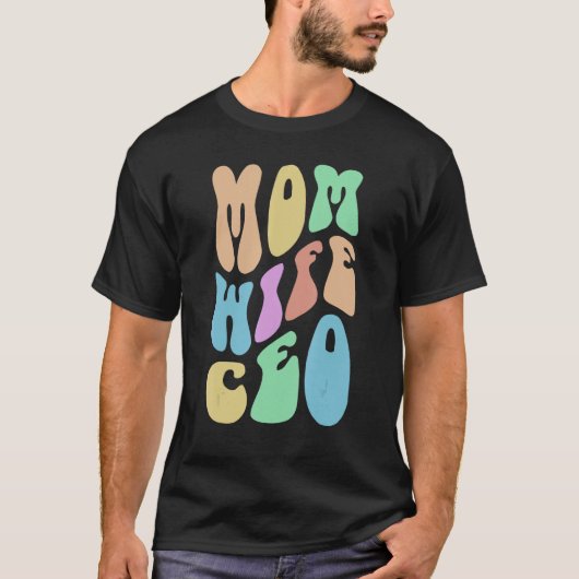 Groovy MOM妻CEOミセスボスガールビジネスオーナーR Tシャツ (正面)