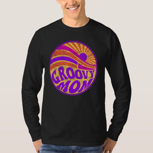 Groovy Mom 70s Aesthetic Nostalgia 1970's Retro Mo Tシャツ (正面)