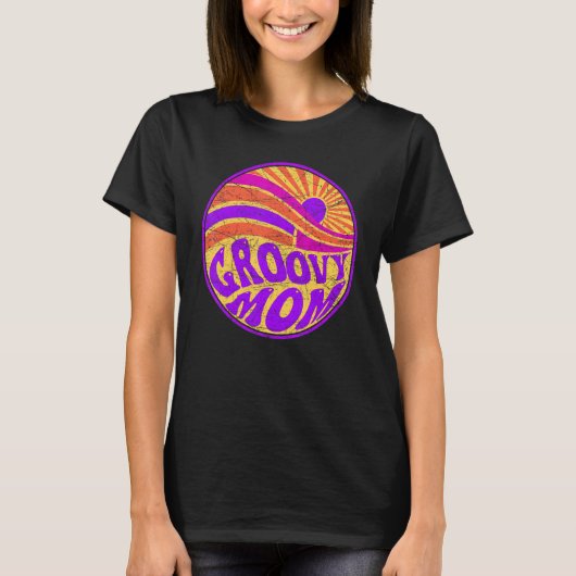 Groovy Mom 70s Aesthetic Nostalgia 1970's Retro Mo Tシャツ (正面)