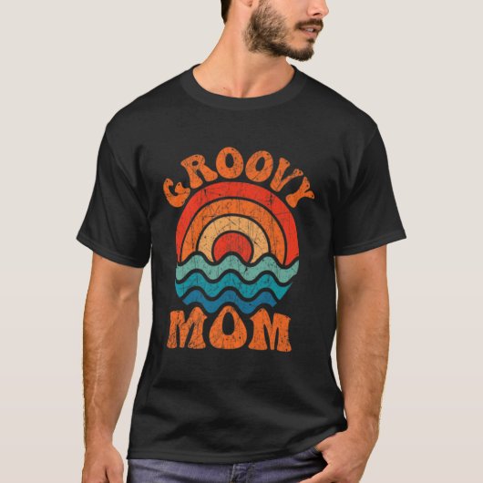 Groovy Mom Retro 70s Aesthetic Nostalgia Mothers D Tシャツ (正面)