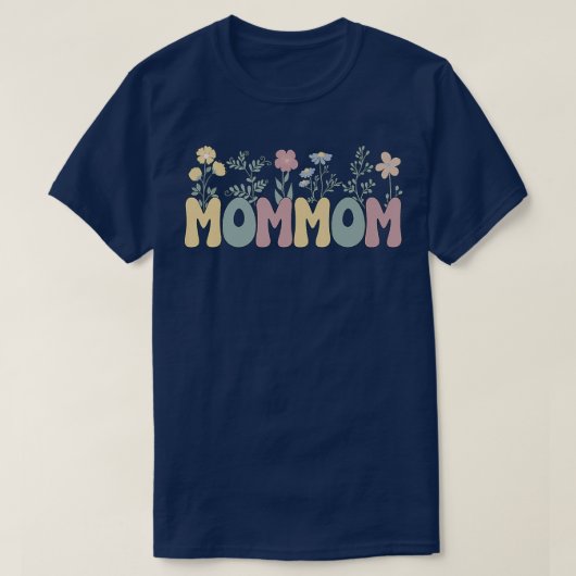 Groovy Mommom Grandmother Flowers Mommom Grandma Tシャツ (デザイン正面)