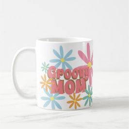 Groovy Mother's Day Mom Flowers写真 コーヒーマグカップ