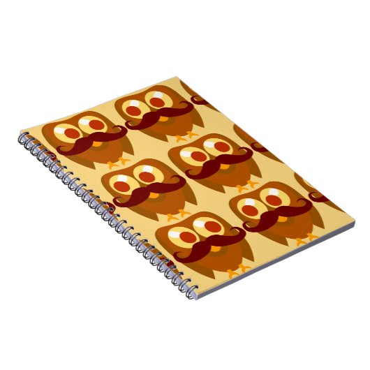 Groovy Moustache Owls ノートブック (右側)