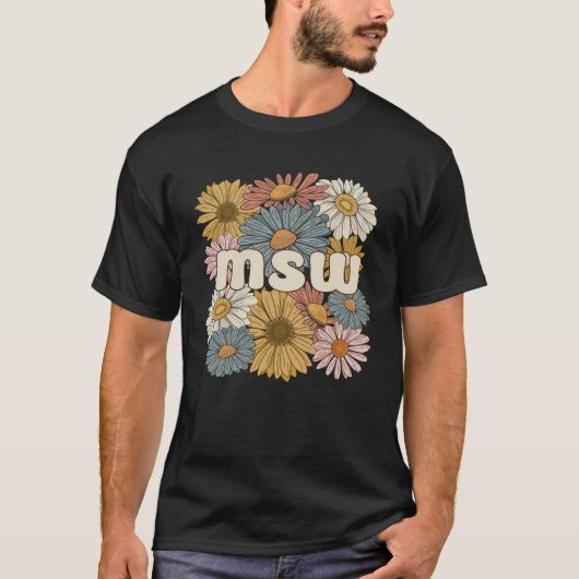 Groovy MSW Master Of Social Work花 Tシャツ (正面)