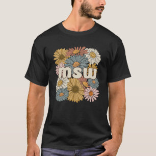 Groovy MSW Master Of Social Work花 Tシャツ