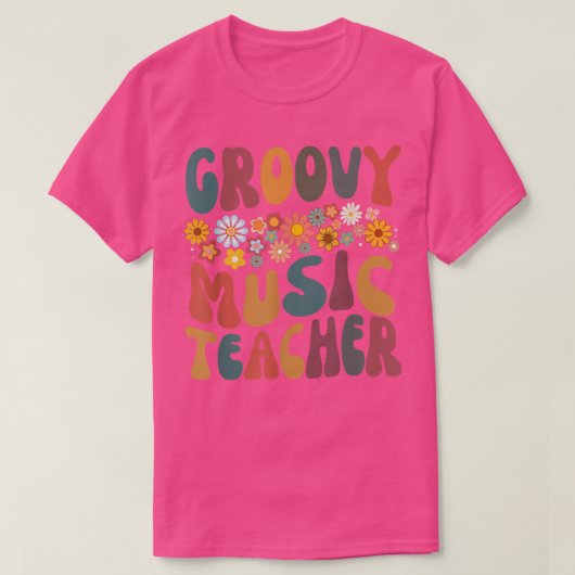 Groovy Music Teacher Retro Colorful Design 965 Tシャツ (デザイン正面)