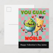 Groovy Nacho Cheese Guac Valentines Day Postcard ポストカード (正面/裏面)