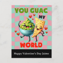 Groovy Nacho Cheese Guac Valentines Day Postcard ポストカード