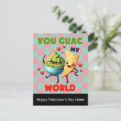 Groovy Nacho Cheese Guac Valentines Day Postcard ポストカード (スタンド正面)