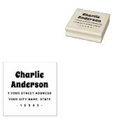 Groovy name bold typography return address ラバースタンプ (押印)