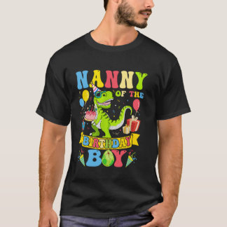 Groovy Nannyの誕生日少年のTレックス恐竜Bi Tシャツ