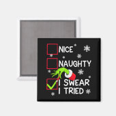 Groovy Naughty I Swear I Tried Christmas Xmas Men  マグネット (正面/裏面)