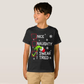 Groovy Naughty I Swear I Tried Christmas Xmas Men  Tシャツ (正面フル)