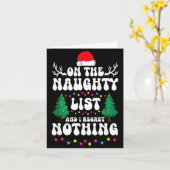 Groovy Naughty List Christmas Xmas Santa Mens Wome カード (黄色い花)