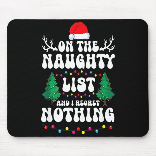 Groovy Naughty List Christmas Xmas Santa Mens Wome マウスパッド (正面)