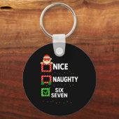 Groovy Naughty Six Seven 67 Christmas Family Xmas  キーホルダー (正面)