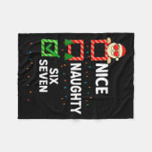 Groovy Naughty Six Seven 67 Christmas Family Xmas  フリースブランケット (正面(横))