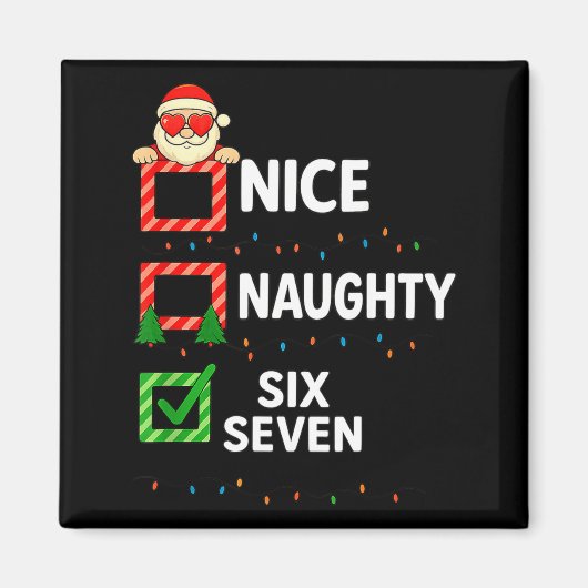Groovy Naughty Six Seven 67 Christmas Family Xmas マグネット (正面)