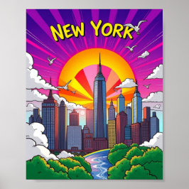 Groovy New York City (Pop art) ポスター