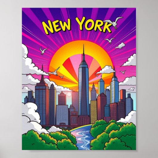 Groovy New York City (Pop art) ポスター (正面)