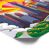 Groovy New York City (Pop art) ポスター (角)