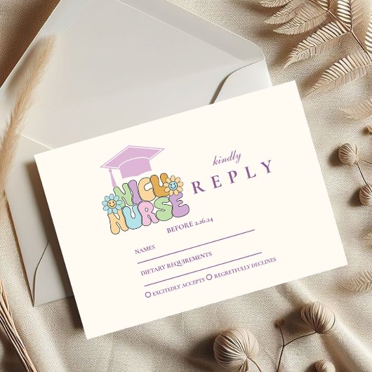 Groovy NICU Nurse Graduation Party 出欠カード