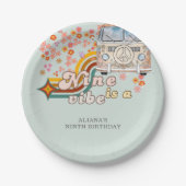 Groovy Nineはヴィベデイジーヴァン9歳の誕生日だ ペーパープレート (正面)