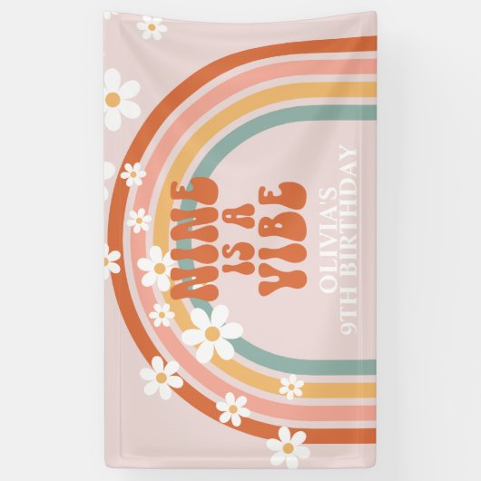 Groovy Nineはヴィベレインボーデイジー9位誕生日 横断幕 (縦)