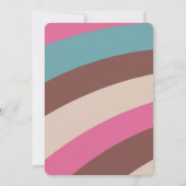 Groovy NineはVibeピンクのティール(緑がかった色)女の子9歳の誕生日である 招待状 (裏面)