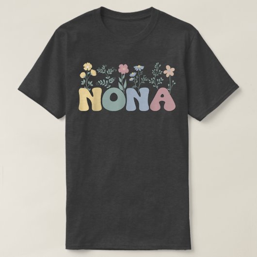 Groovy Nona祖母の花Nonaおばあちゃん Tシャツ (デザイン正面)