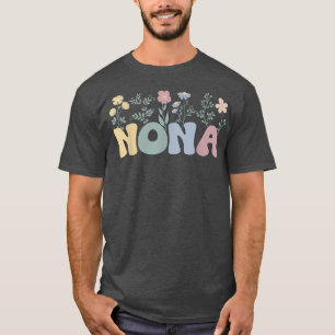 Groovy Nona祖母の花Nonaおばあちゃん Tシャツ