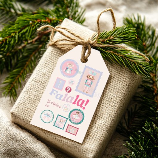 Groovy Nutcracker Retro Pastel Christmas ギフトタグ