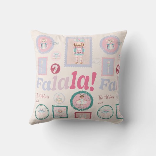 Groovy Nutcracker Retro Pastel Christmas クッション (裏面)