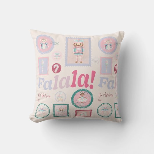 Groovy Nutcracker Retro Pastel Christmas クッション (正面)