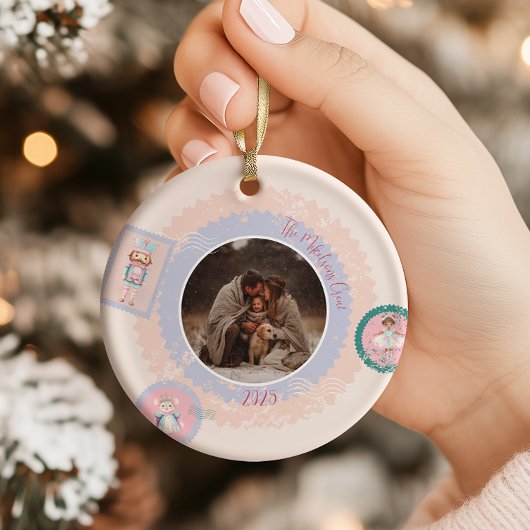 Groovy Nutcracker Retro Pastel Christmas セラミックオーナメント