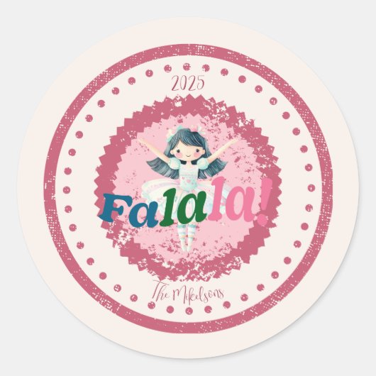 Groovy Nutcracker Retro Pastel Christmas ラウンドシール (正面)