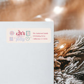 Groovy Nutcracker Retro Pastel Christmas ラベル