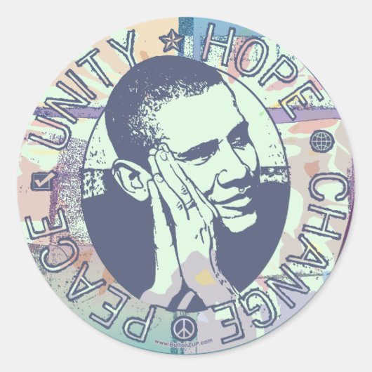 Groovy Obama 2008ギア ラウンドシール (正面)