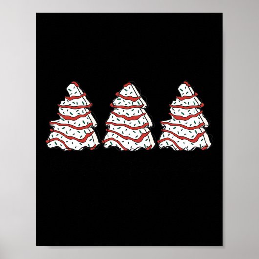 Groovy Ohクリスマスツリークリスマスライトおもしろいツリーケーキ ポスター (正面)