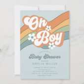 Groovy Ohボーイベビーシャワー招待状 招待状 (正面)