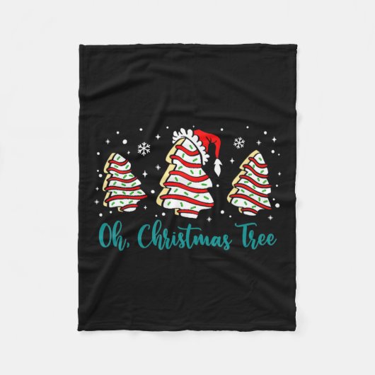 Groovy Oh Christmas Tree Cakes Debbie Becky Jen Ca フリースブランケット (正面)