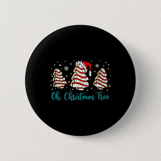 Groovy Oh Christmas Tree Cakes Debbie Becky Jen Ca 缶バッジ (正面)
