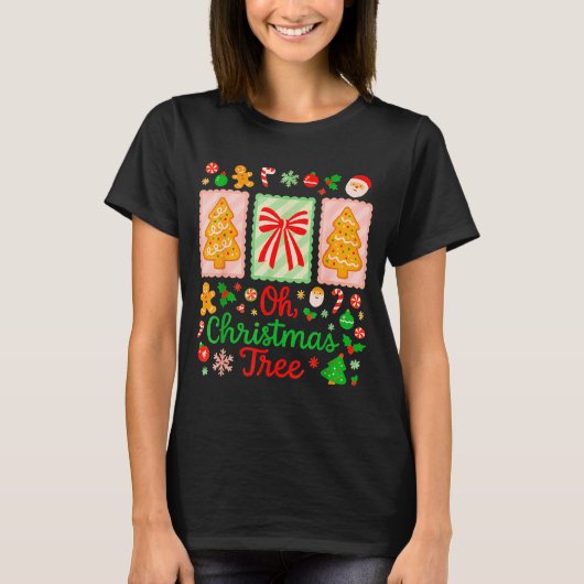 Groovy Oh Christmas Tree Cakes Debbie Becky Jen Ca Tシャツ (正面)