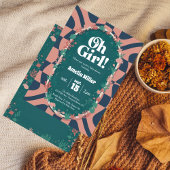 Groovy Oh Girl! Under the Sea Retro Baby Shower 招待状