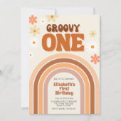 GROOVY ONEの最初の誕生日の招待状 招待状 (正面)